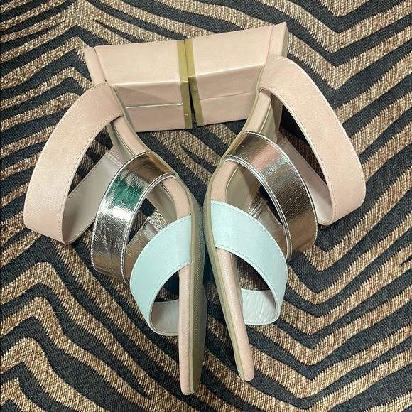 BAMBOO Pink and Cream Sandals with Modern Straps - Picture 2 of 6